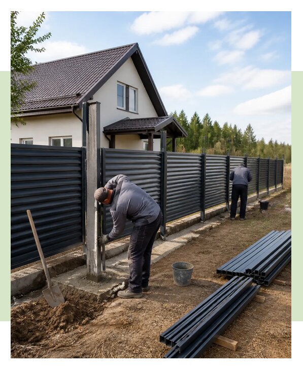 Строительство заборов под ключ с установкой в Городце